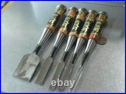 Musoken Oire Nomi Japanese Bench Chisel Set of 5 Unused