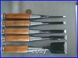 Musoken Oire Nomi Japanese Bench Chisel Set of 5 Unused