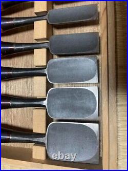 Nagahiro Japanese Nomi Bench Chisels Set of 10 With Box