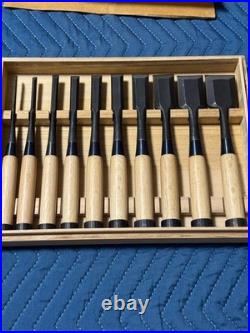 Nagahiro Oire Nomi Japanese Chisel Set 10pcs Wooden Box