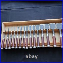 Nagahiro Osahiro Oire Nomi Japanese Bench Chisels Set of 15 Rosewood Tokyo