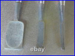 Naoyuki Japanese Bench Chisels Oire Nomi Mentori Set of 3 Used