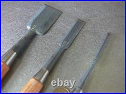 Naoyuki Japanese Bench Chisels Oire Nomi Mentori Set of 3 Used