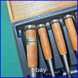 Near Unused Matsuhiro Japanese Oire Nomi Chisels Full Set of 10 Boxed