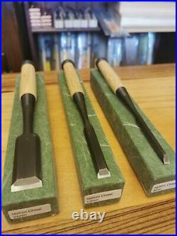 New set of 3 Japanese bench Chisels oire nomi Nijihiro brand by Imai