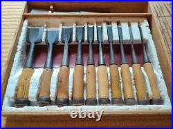 Nishiki Kiyomi Japanese Bench Chisels Oire Nomi Set of 10 Used