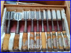 Nishiki Kiyomi Japanese Bench Chisels Oire Nomi Set of 10 Used