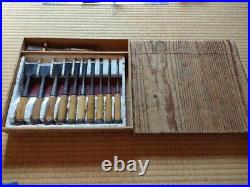 Nishiki Kiyomi Japanese Bench Chisels Oire Nomi Set of 10 Used