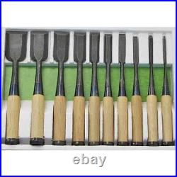 Nishiki Kiyomi Japanese Bench Chisels Oire Nomi Set of 10 White Steel #2 New