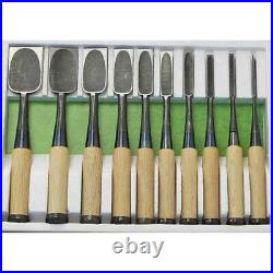 Nishiki Kiyomi Japanese Bench Chisels Oire Nomi Set of 10 White Steel #2 New