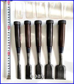 Nishiki Kiyomi Oire Nomi Japanese Bench Chisels Mulch Hollows Set of 5 Ebony