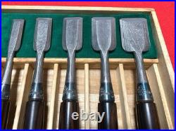 Nishikiryu Japanese Bench Chisels Oire Nomi 10pc Set Wood Grain Pattern withBox