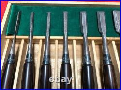 Nishikiryu Japanese Bench Chisels Oire Nomi 10pc Set Wood Grain Pattern withBox