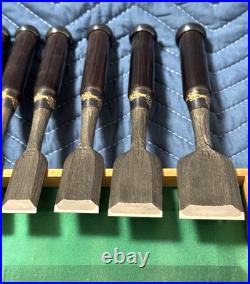 Nishikiryu Oire Nomi Set of 10 Japanese Bench Chisels Wood Grain Design with Box