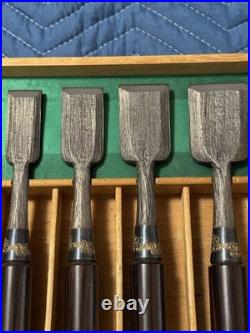 Nishikiryu Oire Nomi Set of 10 Japanese Bench Chisels Wood Grain Design with Box