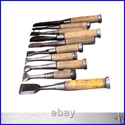 Nomi Japanese Bench Chisel, set of 10, Carpenter Tool Used Nomi Japanese Bench Chisel, set of 10, Carpenter Tool Used