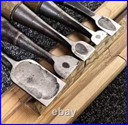 Nomi Japanese Bench Chisel, set of 10, Carpenter Tool Used Nomi Japanese Bench Chisel, set of 10, Carpenter Tool Used