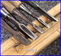 Nomi Japanese Bench Chisel, set of 10, Carpenter Tool Used Nomi Japanese Bench Chisel, set of 10, Carpenter Tool Used