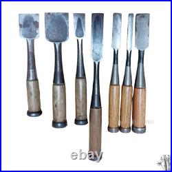 Nomi Japanese Bench Chisel, set of 7, Carpenter Tool Used / Japan brand Nomi Japanese Bench Chisel, set of 7, Carpenter Tool Used / Japan brand