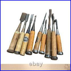 Nomi Japanese Bench Chisel, set of 9, Carpenter Tool /for woodworking Used