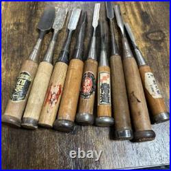 Nomi Japanese Bench Chisel, set of 9, Carpenter Tool /for woodworking Used