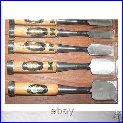 Nomikatsu Japanese Chisel Set 7pcs Oire Nomi Hand Forged Carpenter Tool Unused Nomikatsu Japanese Chisel Set 7pcs Oire Nomi Hand Forged Carpenter Tool Unused