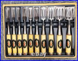 Nomikatsu Oire Nomi Japanese Bench Chisel Mulch Hollows Ura Set of 10 Used