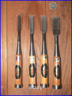 Nomikatsu Oire Nomi Japanese Bench Chisels Set of 4 Unused