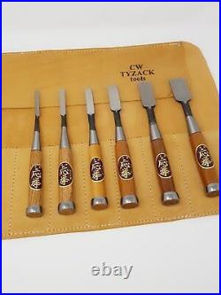 Oire Nomi Japanese Bench Chisel Set Carpenters Chisels 6pc Set in Chisel Roll