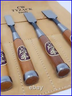 Oire Nomi Japanese Bench Chisel Set Carpenters Chisels 6pc Set in Chisel Roll