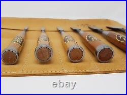 Oire Nomi Japanese Bench Chisel Set Carpenters Chisels 8pc Set in Leather Roll