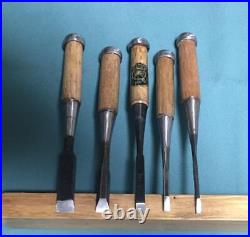 Oire Nomi Japanese Tools Chisels Set of 10 with Storage Bag Used
