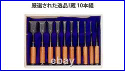 Oire Nomi Seigen 10 Chisels Japanese Professional Tool Set Aokami Carpenter TRK