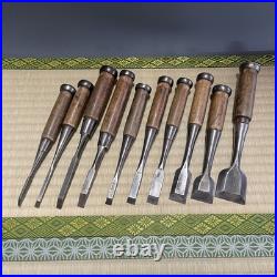 Oire Tataki NOMI Japanese Chisel #356 Lot of 10 Carpentry Sculpture Carved ool