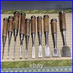Oire Tataki NOMI Japanese Chisel #356 Lot of 10 Carpentry Sculpture Carved ool