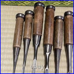 Oire Tataki NOMI Japanese Chisel #356 Lot of 10 Carpentry Sculpture Carved ool