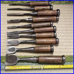 Oire Tataki NOMI Japanese Chisel #356 Lot of 10 Carpentry Sculpture Carved ool