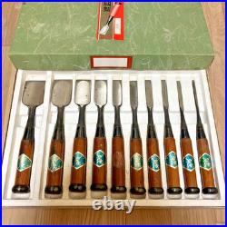 Okayama Takeshi Toshinari Oire Nomi Japanese Bench Chisels Set of 10 Used