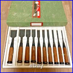 Okayama Takeshi Toshinari Oire Nomi Japanese Bench Chisels Set of 10 Used