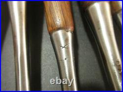 Old Japanese round 7 chisel set / uchi maru /31, 22, 18, 14, 5, 2.5 mm