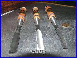 Onishi Oire Nomi Japanese Bench Chisels 9mm 12mm 15mm Set of 3 Unused