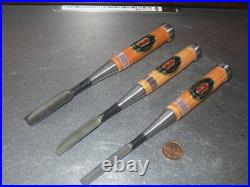 Onishi Oire Nomi Japanese Bench Chisels 9mm 12mm 15mm Set of 3 Unused