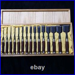 Osahiro Oire Nomi Japanese Bench Chisels Tanaka Ichiro Set of 15 Rosewood Unused