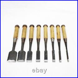 Osahiro Tanaka Ichiro Oire Nomi Japanese Bench Chisels Set of 8 Used