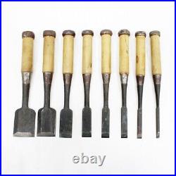 Osahiro Tanaka Ichiro Oire Nomi Japanese Bench Chisels Set of 8 Used