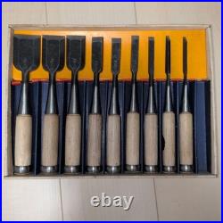 Ouchi Japanese Oire Nomi Chisels 9pc Set Professional Box (Missing 1pc from 10)