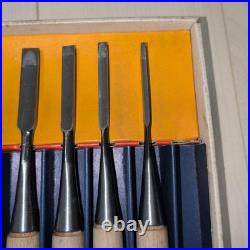 Ouchi Japanese Oire Nomi Chisels 9pc Set Professional Box (Missing 1pc from 10)