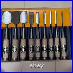 Ouchi Japanese Oire Nomi Chisels 9pc Set Professional Box (Missing 1pc from 10)