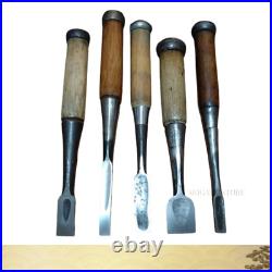 Ouchi Nomi Japanese Chisel-Hand-Forged Carpenter's Tool, set of 5 / Used Ouchi Nomi Japanese Chisel-Hand-Forged Carpenter's Tool, set of 5 / Used