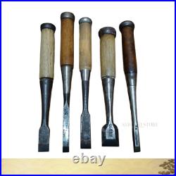 Ouchi Nomi Japanese Chisel-Hand-Forged Carpenter's Tool, set of 5 / Used Ouchi Nomi Japanese Chisel-Hand-Forged Carpenter's Tool, set of 5 / Used